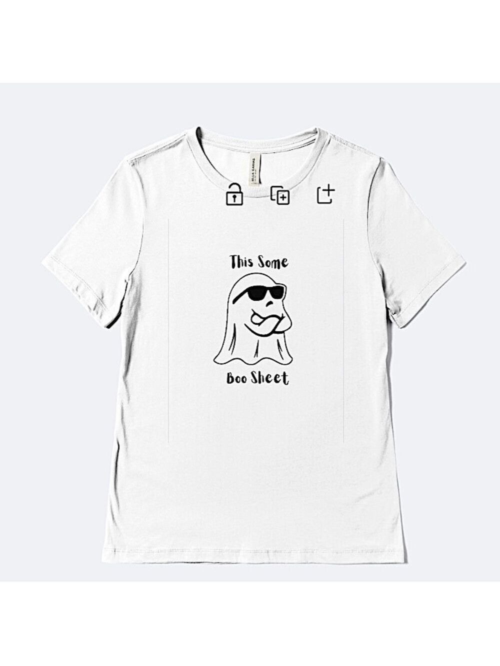 White tshirt Ghost Graphic T-Shirt - Picture 1 of 1